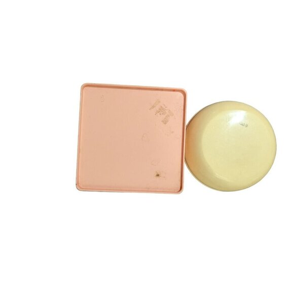 Vintage Colonial Court / white shoulders Powder Containers Pink Yellow Retro - Picture 3 of 9